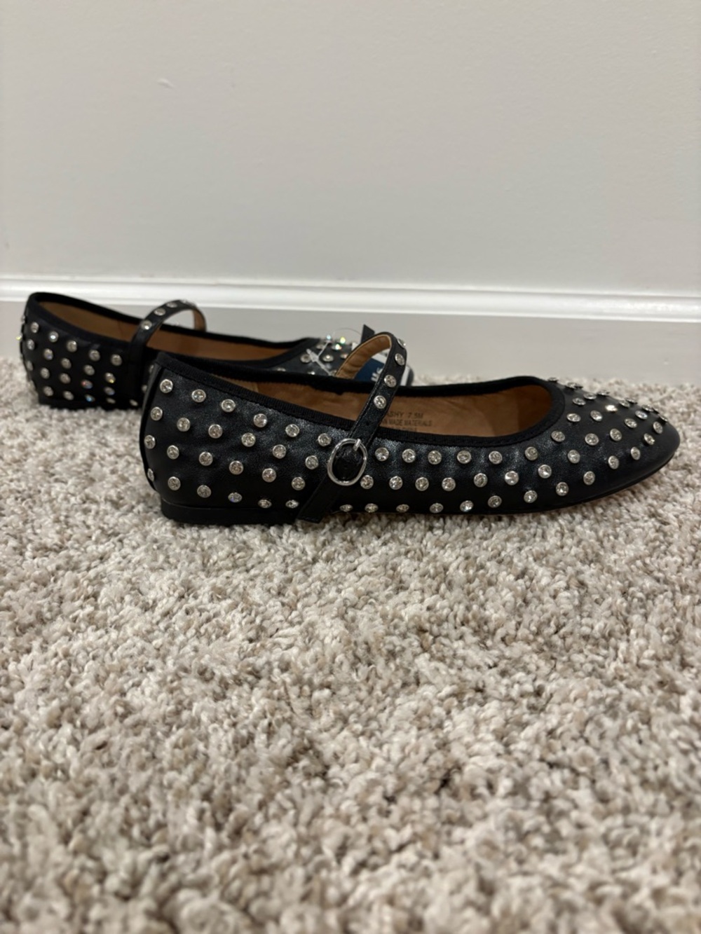 House of Harlow 1960 Black Studded Mary Jane Flats
